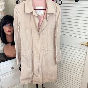 Larry Levine Light Cream Trench Coat